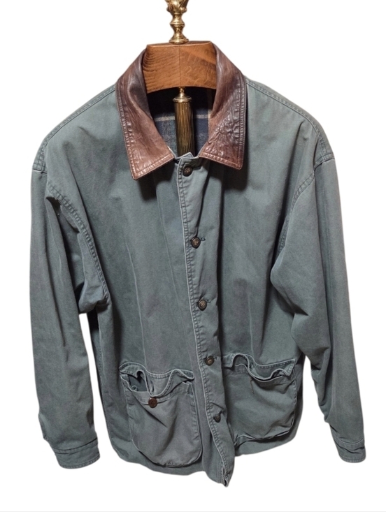 Geoffrey Beene Other - Vintage Geoffrey Beene Reversible Green & Plaid Barn Field Chore Jacket Large
